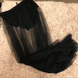 Black high waisted festival  maxi skirt